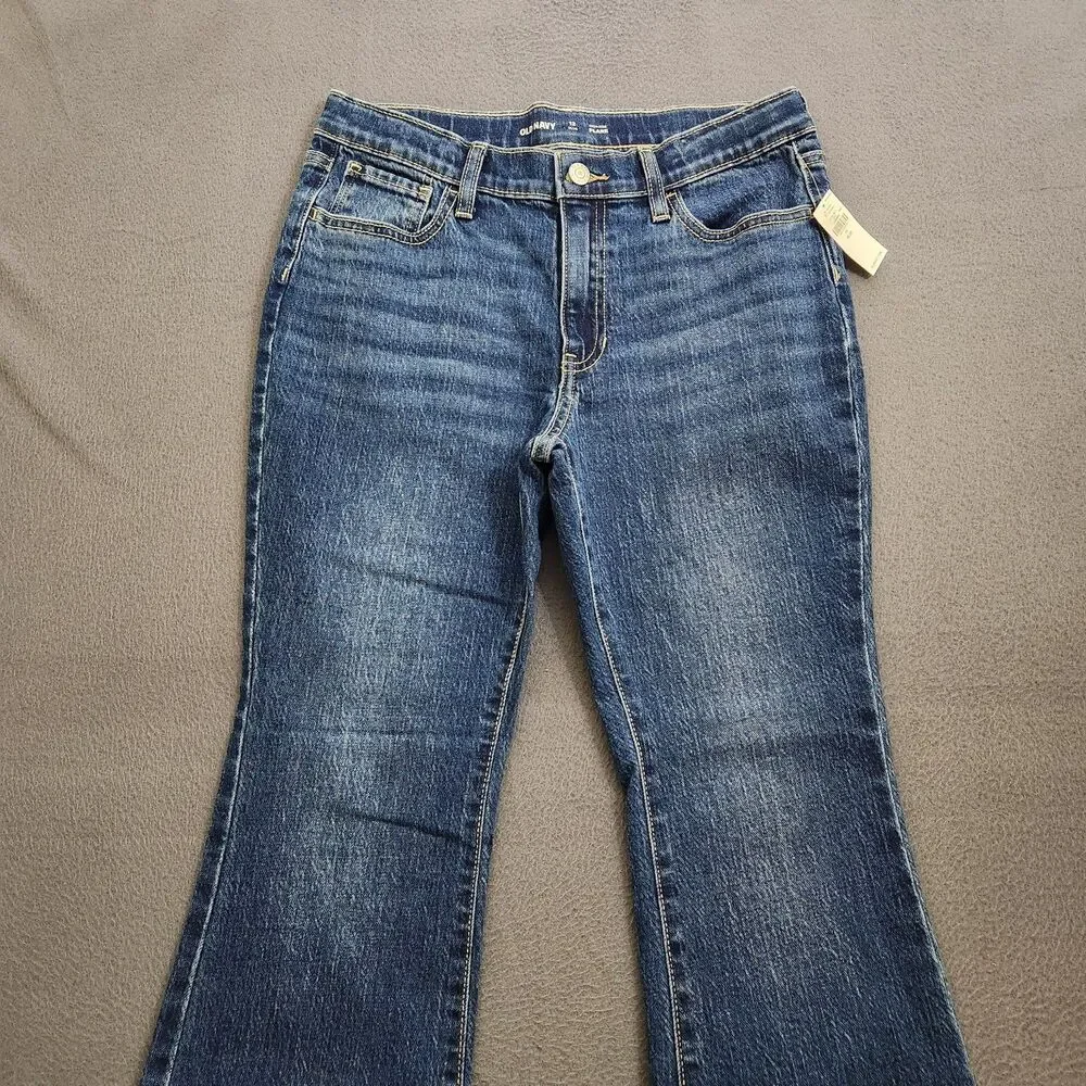Old Navy Girls 12 Plus High Rise Flare Adjustable Waist Jeans NWT